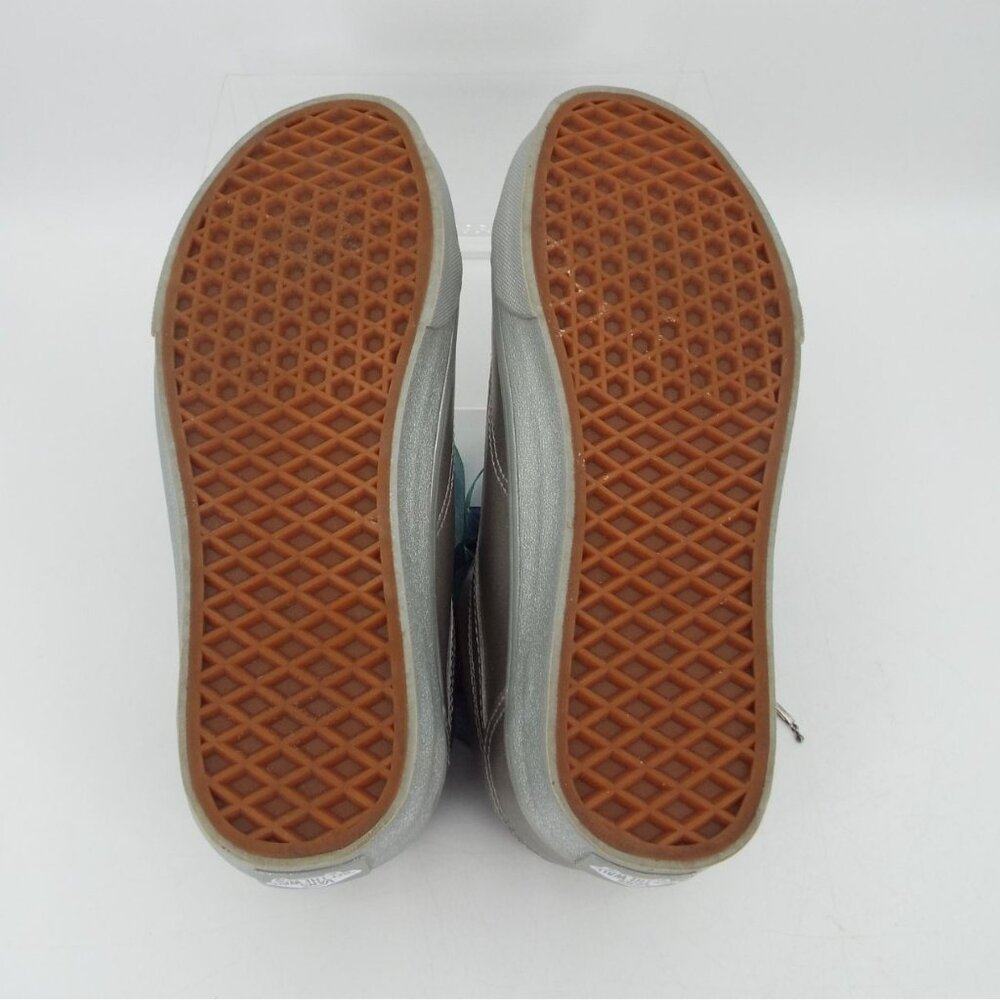 Vans Old Skool Metallic Silver Sneakers Fabric Laces Size 8.5 - Picture 9 of 11